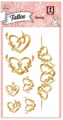 tattoo heart - tattoo  metallizzati dorati