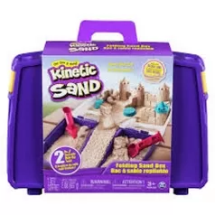 kinetic sand - valigetta richiudibile con formine e 907g di sabbia