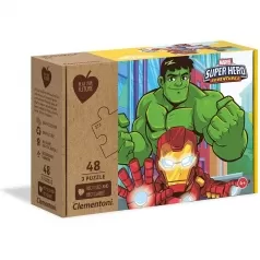 marvel superhero - puzzle 3x48 pezzi - play for future