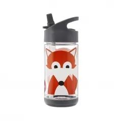 borraccia con cannuccia di silicone - volpe - 350 ml