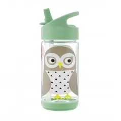 borraccia con cannuccia di silicone - gufo - 350 ml