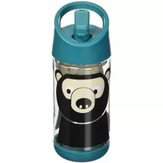 borraccia con cannuccia di silicone - orso - 350 ml