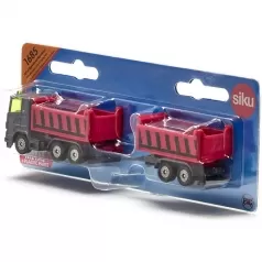 camion con cassone ribaltabile e rimorchio