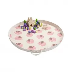 tappeto gioco e borsa 2in1 in cotone 100% - elefante