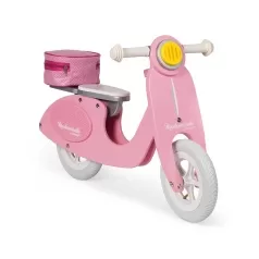 bicicletta scooter in legno rosa mademoiselle