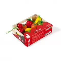 cassetta con 12 frutti in legno