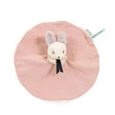 doudou topo brume in mussola di cotone rosa apres la pluie