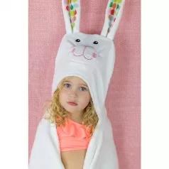 asciugamano bimbi con cappuccio, bella il coniglio - 100% cotone