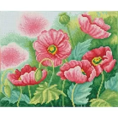 watercolor poppies - diamond dotz squares dq8.024 37x30cm