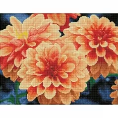 peach dahlias - diamond dotz squares dq9.004 45x35cm