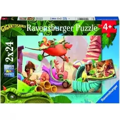 gigantosaurus rocky, billy, mazu e tiny - puzzle 2x24 pezzi