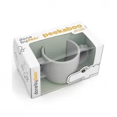 tazza con 2 manici in silicone alimentare- peekaboo - croco - grigio - 170 ml