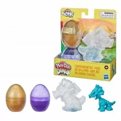 play-doh slime dino crew - slime marrone viola con formina