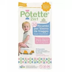 potette 2in1 - ricambi per vasino 30 pezzi, superassorbenti e antiodore