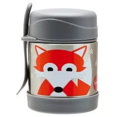 thermos porta cibo con cucchiaio-forchetta, 350 ml - volpe grigio