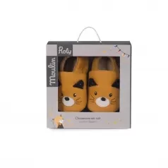scarpine in cuoio gatto ocra 12-18 mesi