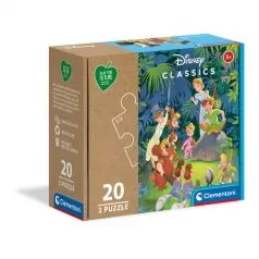 disney libro della jungla e peter pan - puzzle 2x20 pezzi - play for future