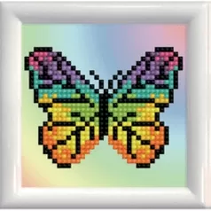 rainbow butterfly con cornice bianca - diamond dotz beginner dd1.031f 9,5x9,5cm