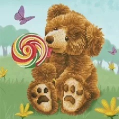 honey pot bear lolly pop lick - diamond dotz intermediate dd6.032 30x30cm