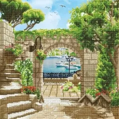 mediterranean stroll - diamond dotz intermediate dd12.056 52x52cm