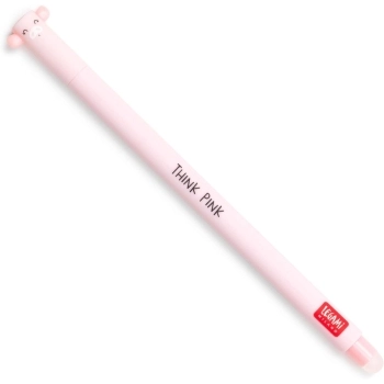 penna gel cancellabile maialino - inchiostro rosa ricaricabile