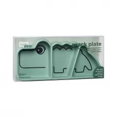 piatto a scomparti anti-scivolo stick&stay croco, verde