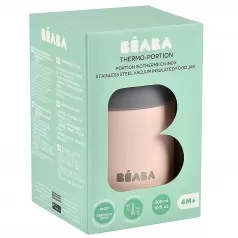 porta pappa ermetico - acciaio inossidabile - grigio e rosa - 300 ml