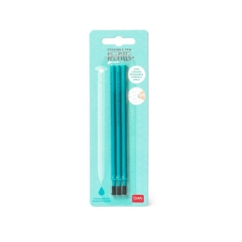 set di 3 ricariche per penne gel cancellabili - colore turchese