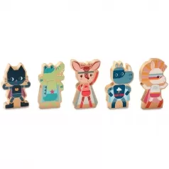 super eroi - set di 5 personaggi in legno
