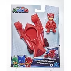 pj masks - veicolo di gufetta con personaggio