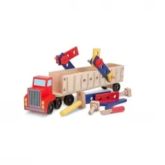 set camion e costruzioni in legno - camion + 22 attrezzi da costruzione