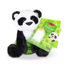 peluche baby panda - alto 28 cm - con ciuccio + biberon