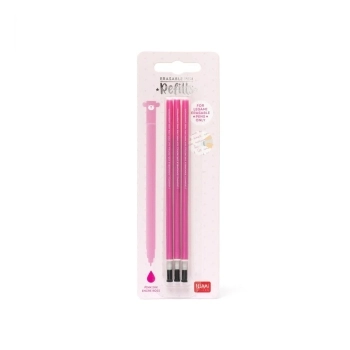 set di 3 ricariche per penne gel cancellabili - colore rosa