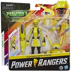 power rangers - yellow ranger e morphin jax beastbot - personaggi 15cm
