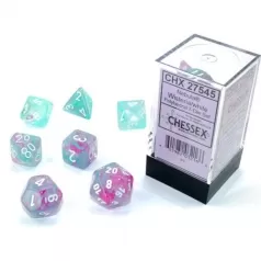 nebula lilla/bianco - set di 7 dadi poliedrici