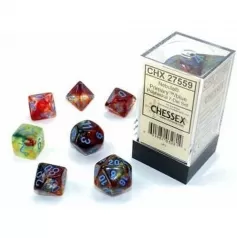 nebula primary/blu - set di 7 dadi poliedrici