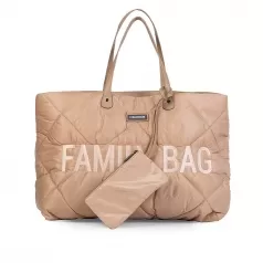 family bag trapuntata - borsa weekend - 55 x 18 x 40 cm - beige