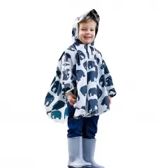 poncho per bambini - elefanti - 100 % impermeabile