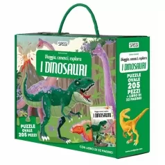 viaggia, conosci, esplora. i dinosauri - libro e puzzle 205 pz