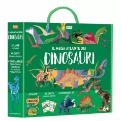 mega-atlas. il mega atlante dei dinosauri. atlante, 40 carte domanda-risposta, 4 dinosauri 3d da costruire
