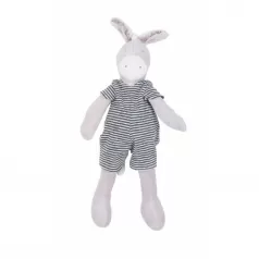peluche asino barnabe grigio con vestito a righe