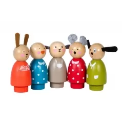 personaggi in legno "la grande famiglia"