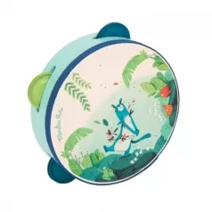 tamburello azzurro con pantera blu per bambini dans la jungle