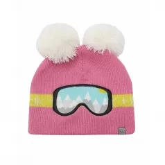 cappello invernale lavorato a maglia - occhiali da sci rosa tg m-l 2-6 anni