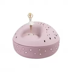 luce notturna con proiettore di stelle - ballerina rosa