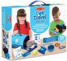 set gioco viaggia con gli animali - include gatto e cane di pezza!