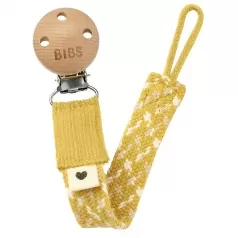 reggiciuccio universale paci braid - mostarda e avorio - 100% cotone biologico