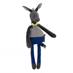 doudou peluche sonaglio asinello grigio - pomme des bois