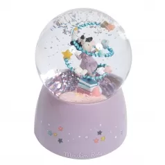 palla di neve musicale con topina rosa - il etait une fois