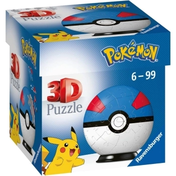 pokemon superball blu - puzzle 3d